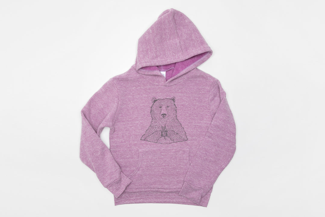 Bear Flower Kid's Sweatshirt Purple