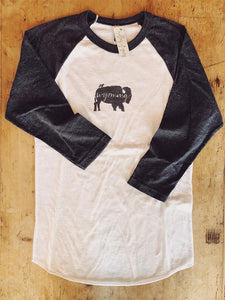 SALE Baseball T-Shirt - Wyoming Bird and Buffalo - Bird & Buffalo