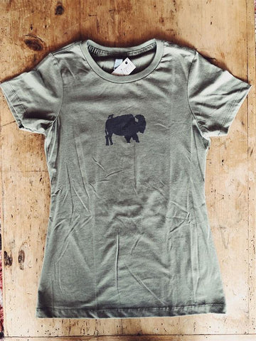 SALE Bird and Buffalo T-Shirt in Military Green - Bird & Buffalo
