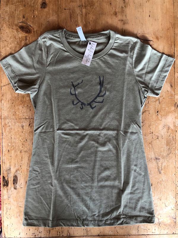 SALE Antler T-Shirt in Military Green - Bird & Buffalo